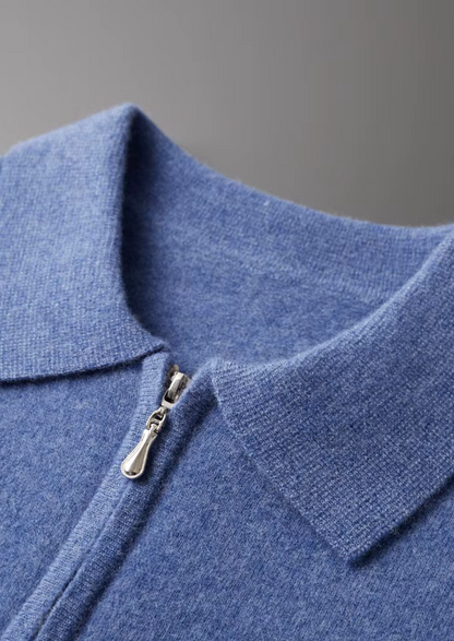 Pure Extra-Fine Merino Wool Half Zip Polo | Arventti