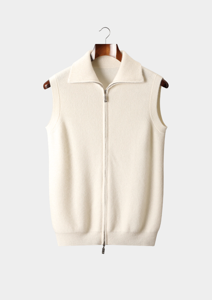 Pure Cashmere Ivory Body Warmer Vest | Arventti