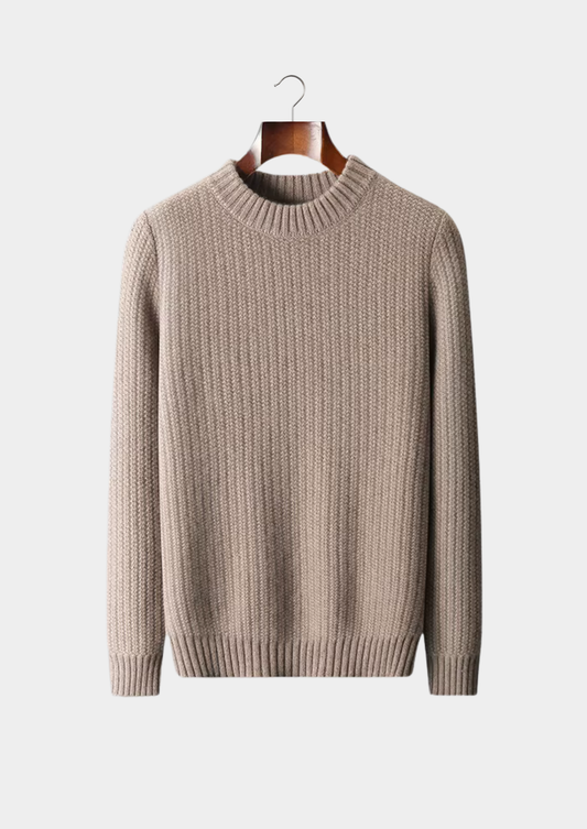 Pure Cashmere Beige Heavyweight Crewneck | Arventti