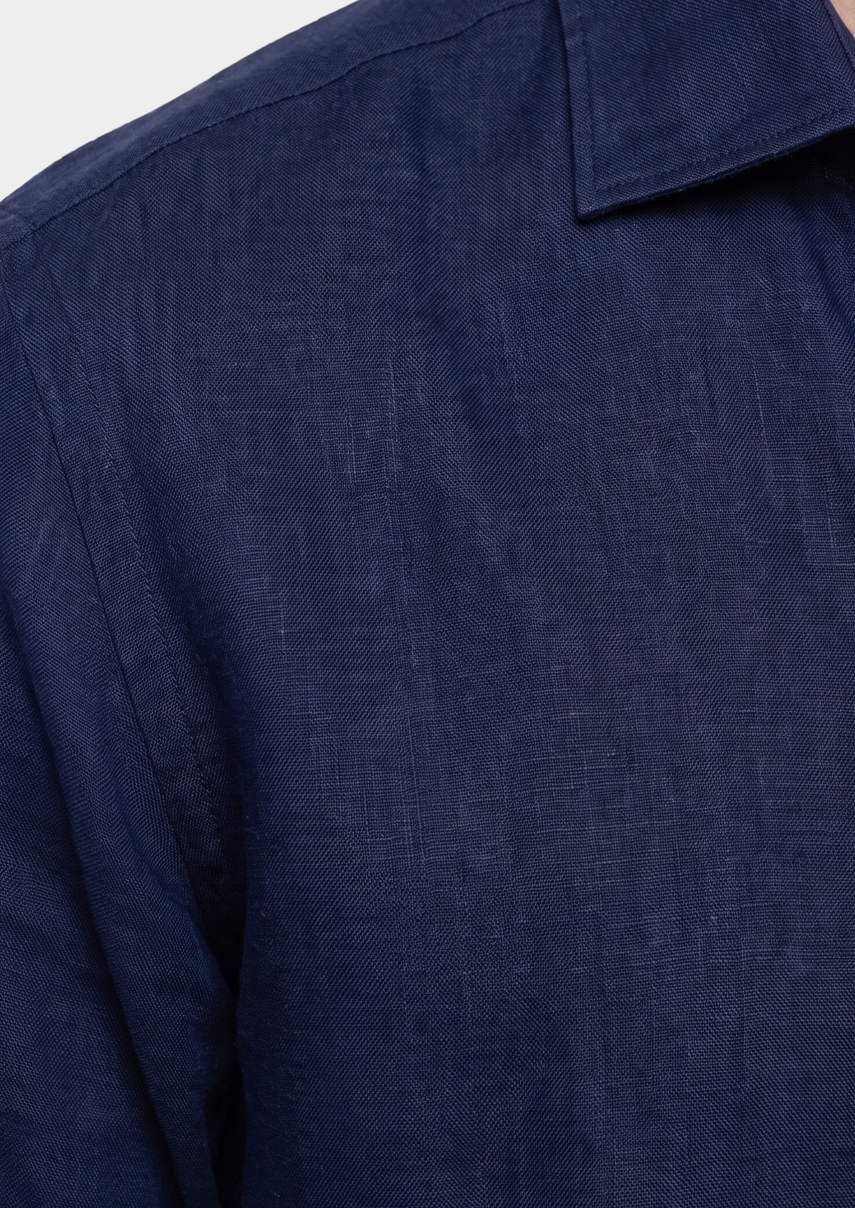 Amalfi Coastal Shirt - Navy Blue | Arventti