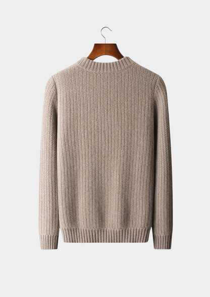 Pure Cashmere Beige Heavyweight Crewneck | Arventti