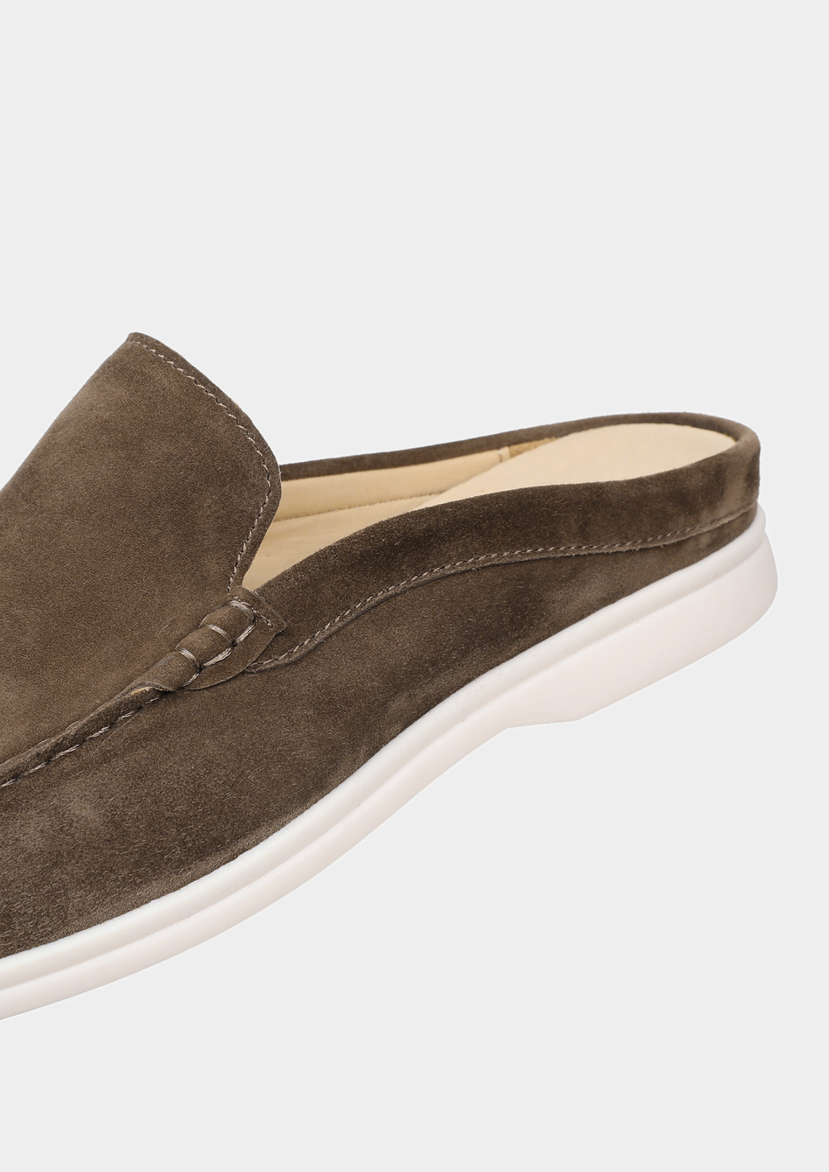 Olive Marina Suede Slipper | Arventti
