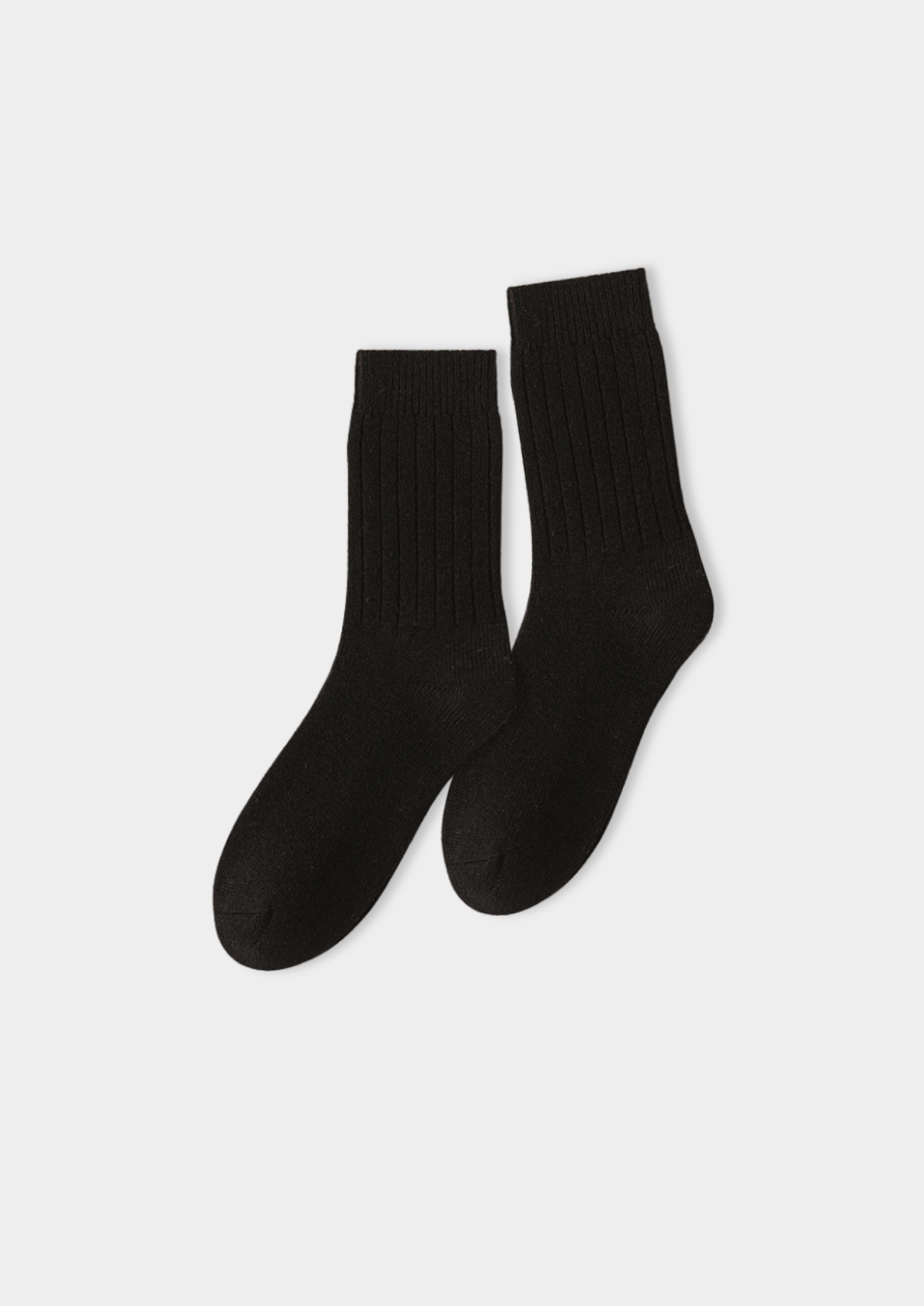 Black Ultra-Soft Ribbed Merino Wool Socks | Arventti