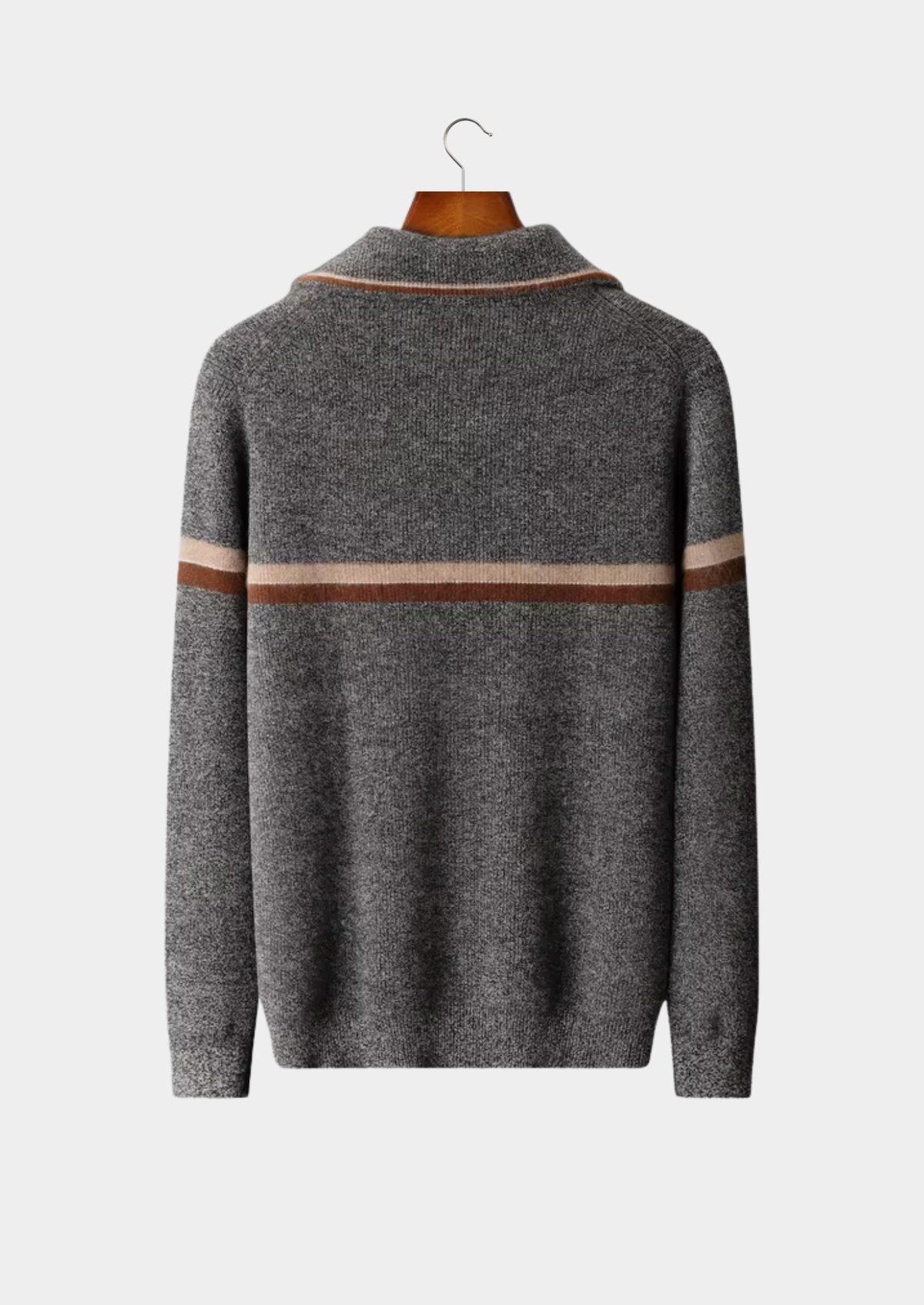 Pure Cashmere Striped Zip Cardigan | Arventti