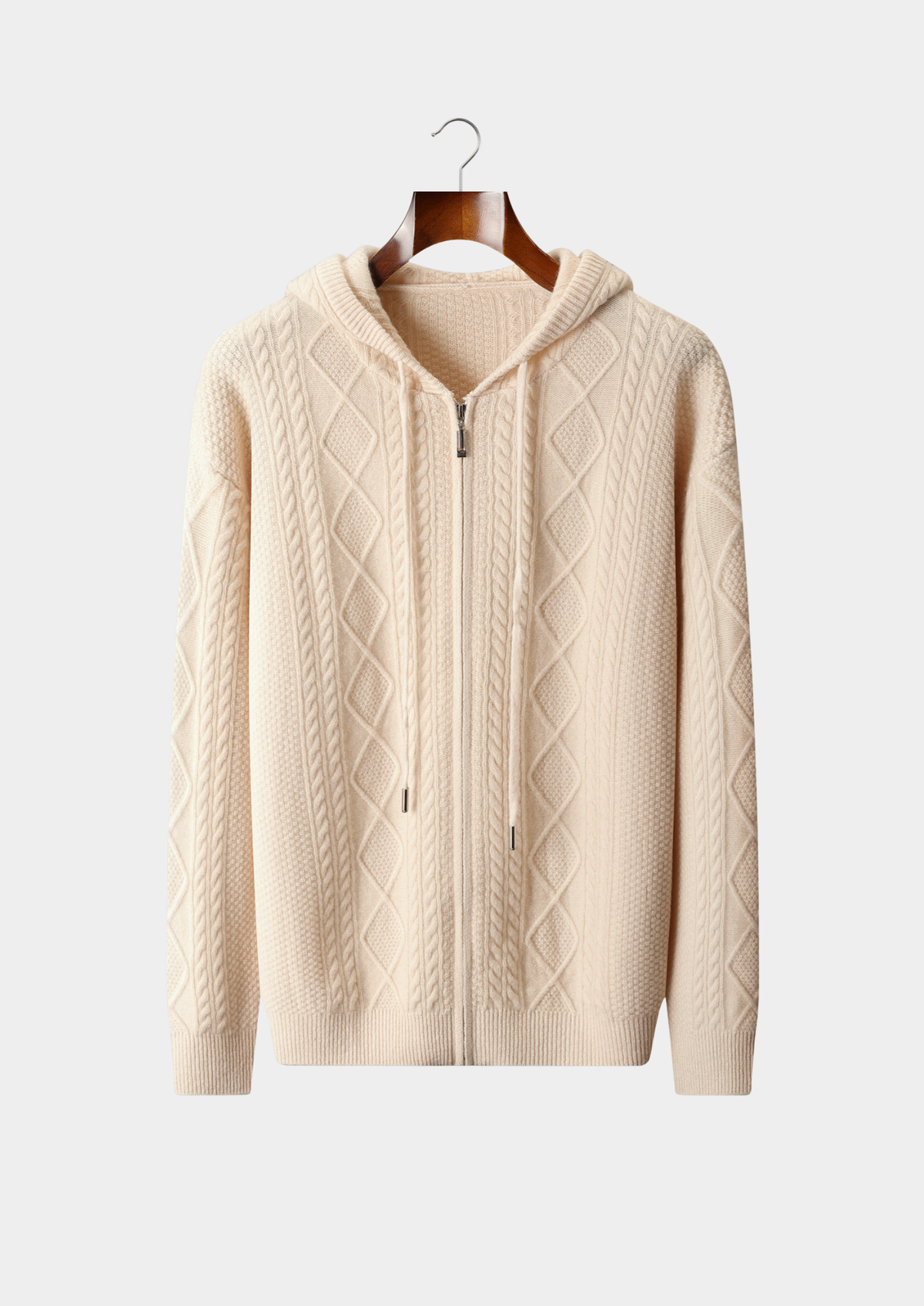 Pure Extra-Fine Merino Wool Wintertime Zipper Hoodie | Arventti