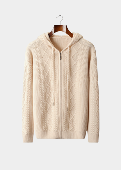 Pure Extra-Fine Merino Wool Wintertime Zipper Hoodie | Arventti