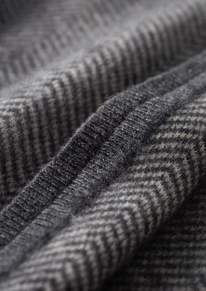 Pure Extra-Fine Merino Wool Gray Herringbone Set | Arventti