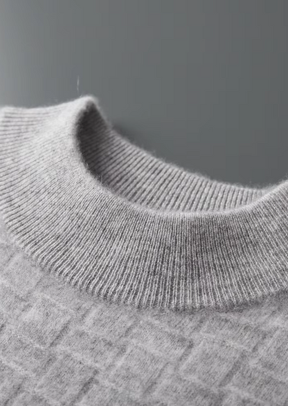 Pure Extra-Fine Merino Wool Textured Mockneck | Arventti