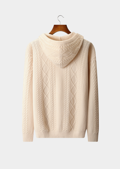 Pure Extra-Fine Merino Wool Wintertime Zipper Hoodie | Arventti
