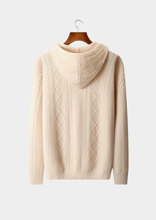 Pure Extra-Fine Merino Wool Wintertime Zipper Hoodie | Arventti