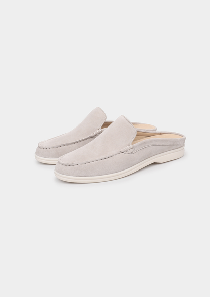 Light Gray Marina Suede Slipper | Arventti