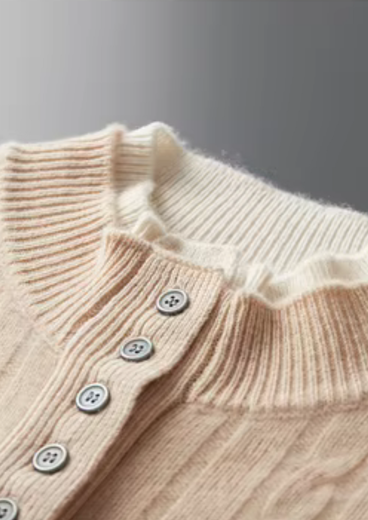 Pure Extra-Fine Merino Wool Cable Knit Henley Sweater | Arventti