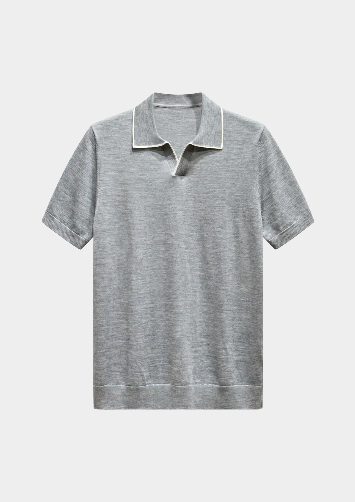 Ellis Light Gray Lightweight Polo Shirt | Arventti