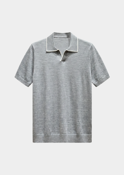 Ellis Light Gray Lightweight Polo Shirt | Arventti