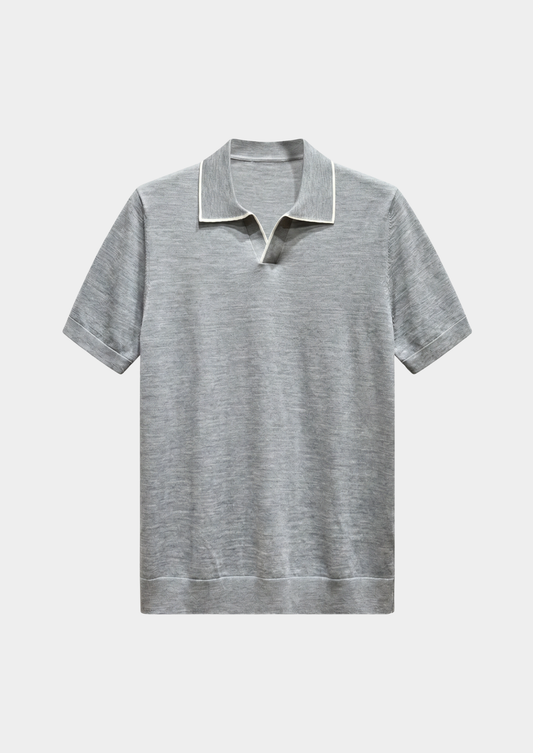 Ellis Light Gray Lightweight Polo Shirt | Arventti