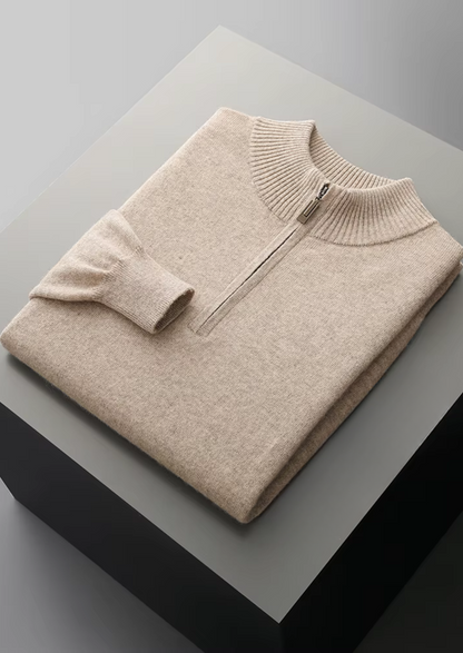 Pure Extra-Fine Merino Wool Half Zip Sweater | Arventti