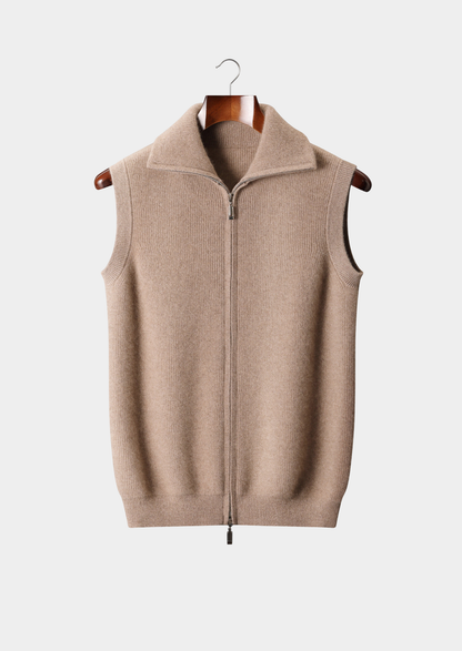 Pure Cashmere Beige Body Warmer Vest | Arventti