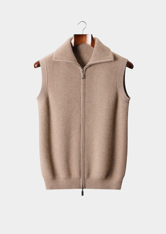Pure Cashmere Beige Body Warmer Vest | Arventti