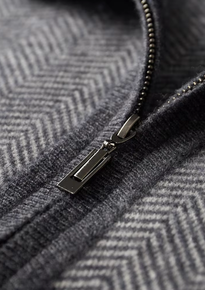 Pure Extra-Fine Merino Wool Gray Herringbone Set | Arventti