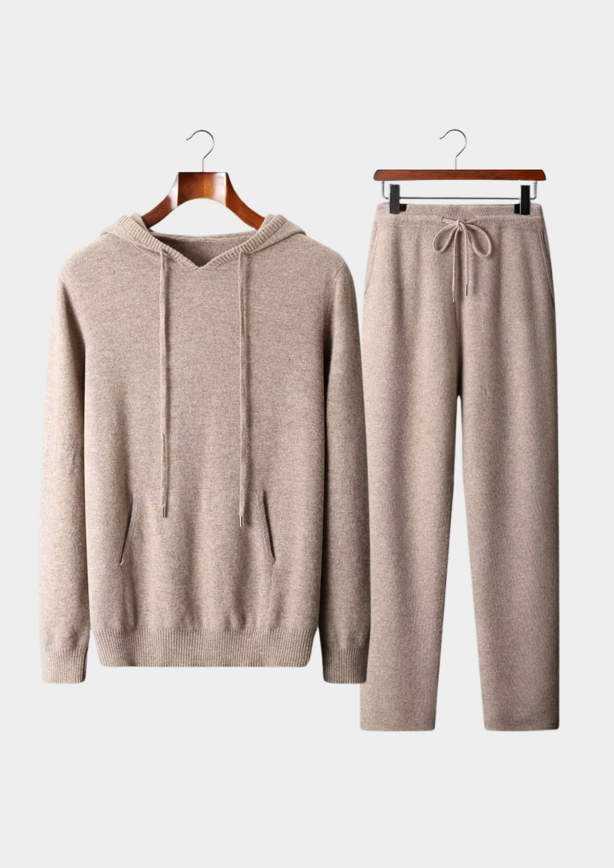 Pure Extra-Fine Merino Wool Beige Savro Set | Arventti