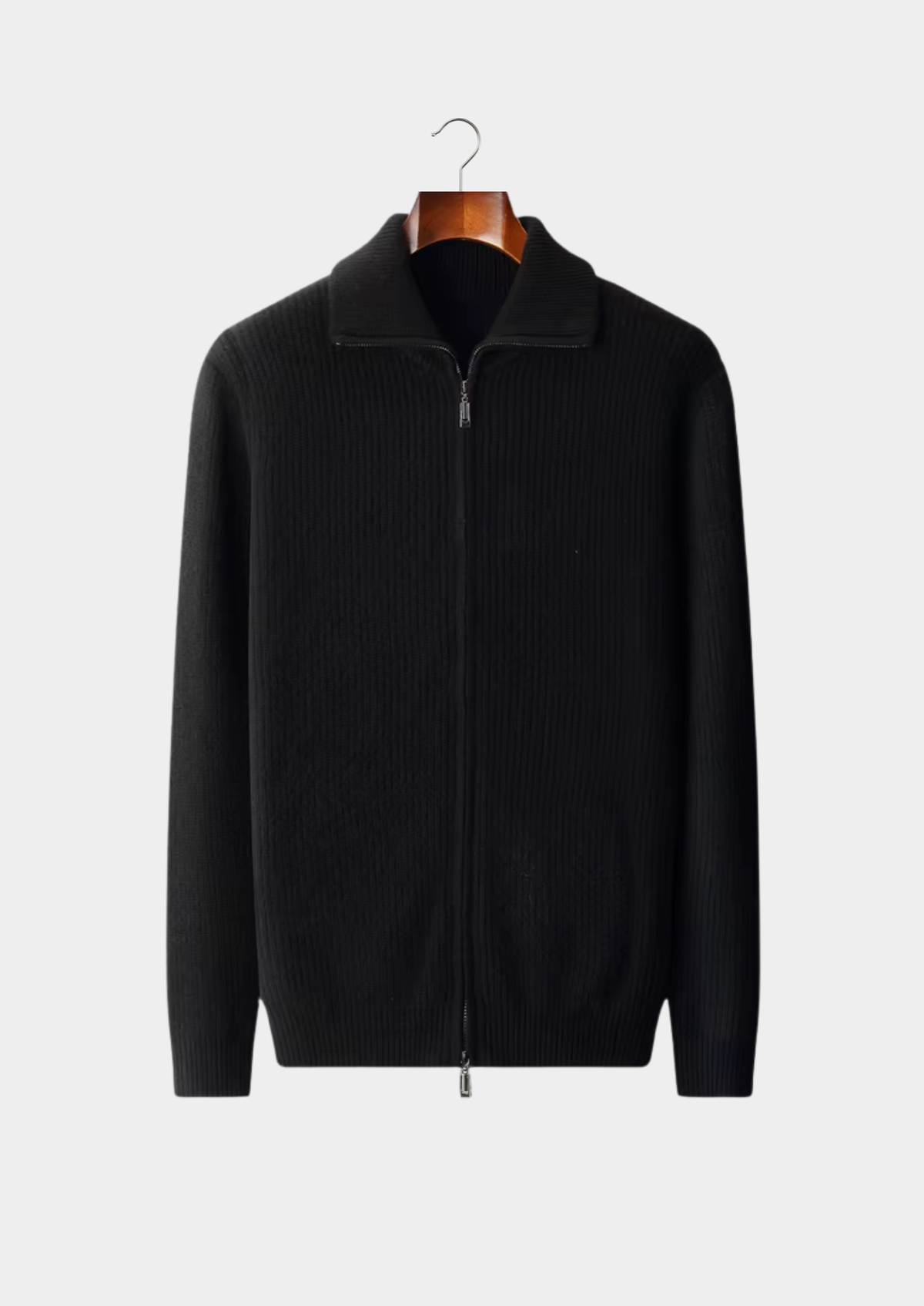 Pure Extra-Fine Merino Wool Funnel Neck Dual Zip Cardigan | Arventti