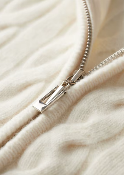 Pure Extra-Fine Merino Wool Dual-Zip Cable Cardigan | Arventti
