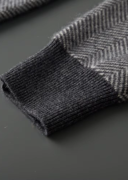 Pure Extra-Fine Merino Wool Gray Herringbone Set | Arventti