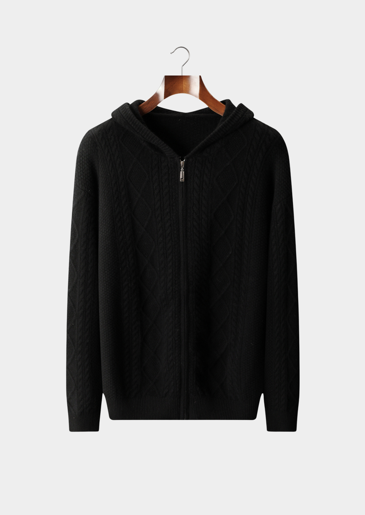 Pure Extra-Fine Merino Wool Wintertime Zipper Hoodie | Arventti
