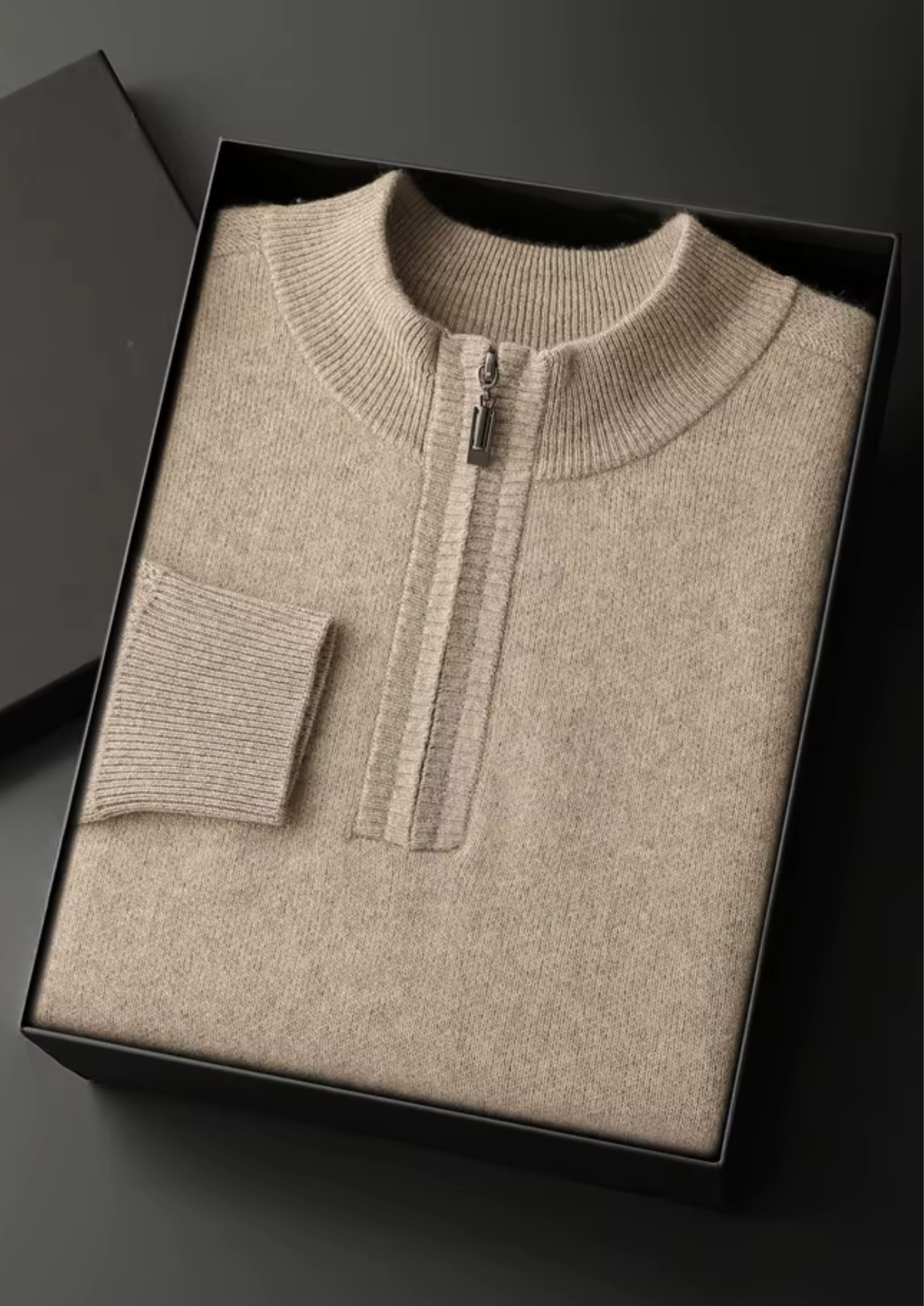 Premium Cashmere Essential Half-Zip Sweater | Arventti