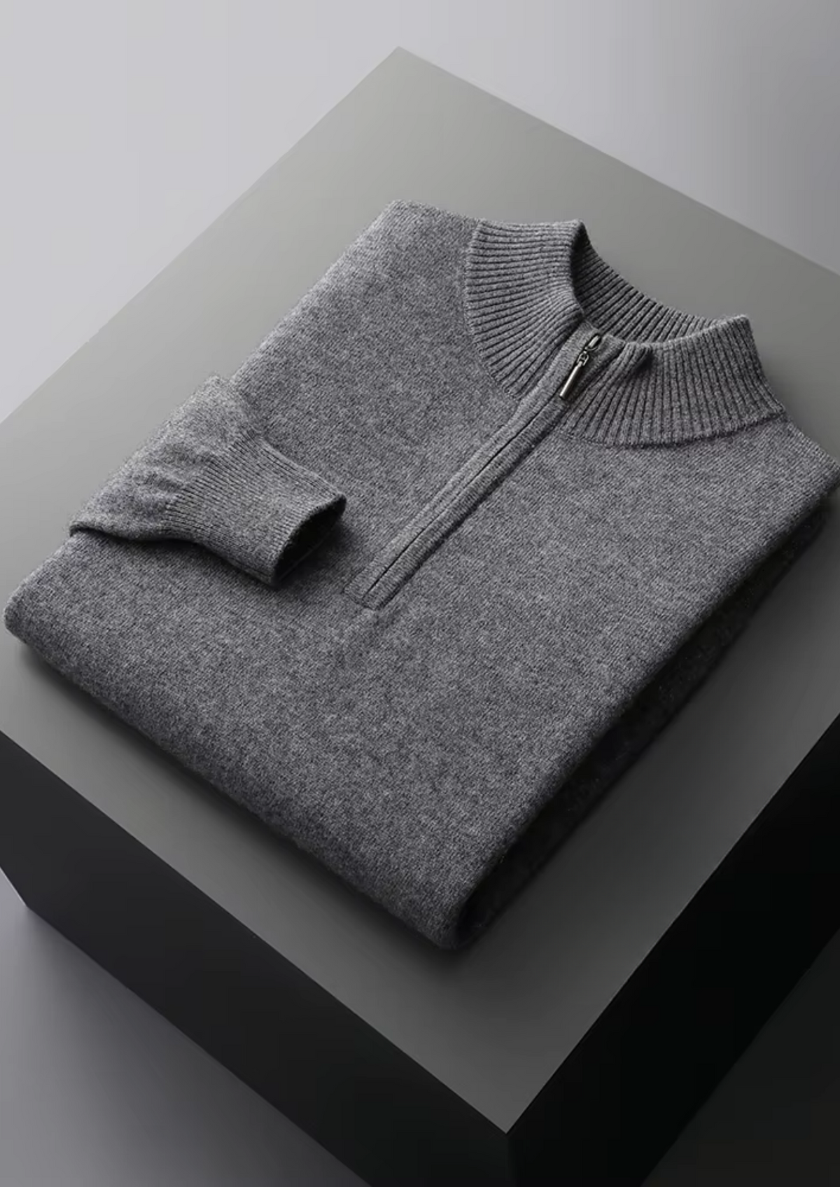 Pure Extra-Fine Merino Wool Half Zip Sweater | Arventti