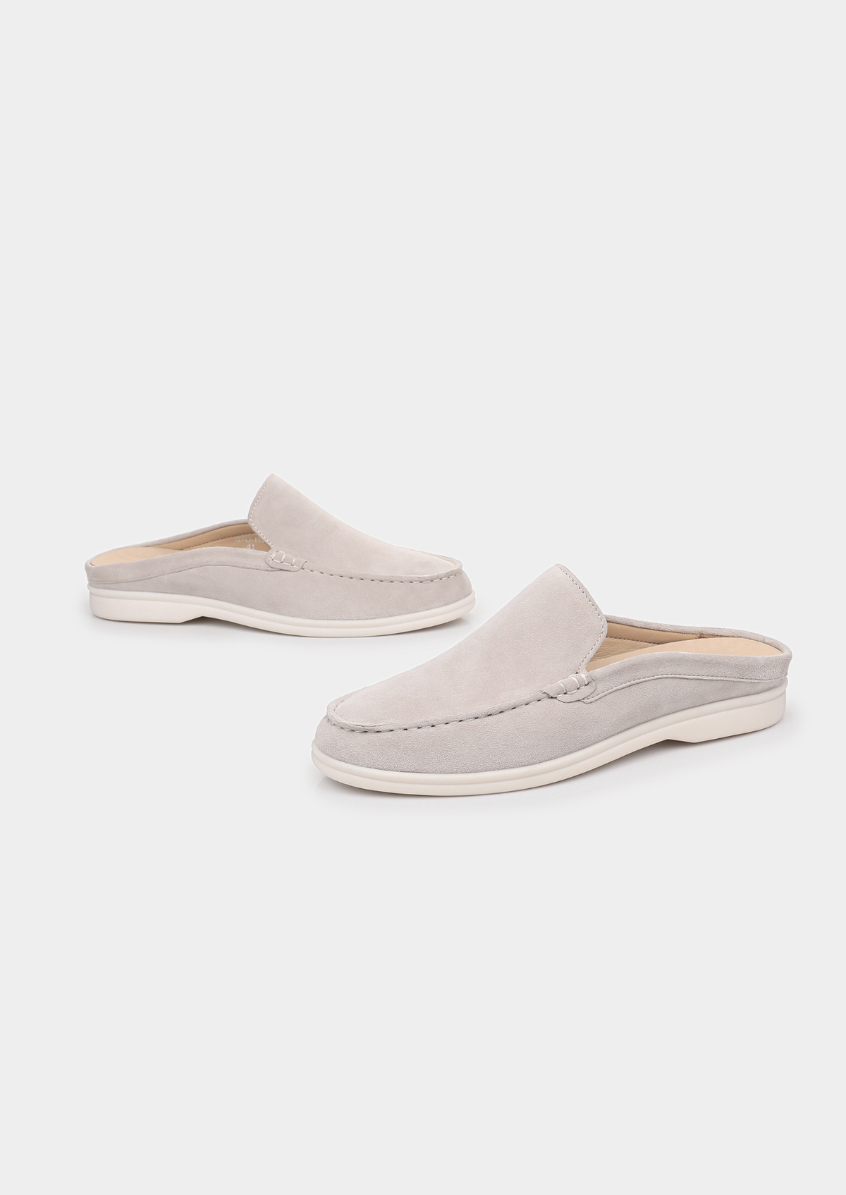 Light Gray Marina Suede Slipper | Arventti
