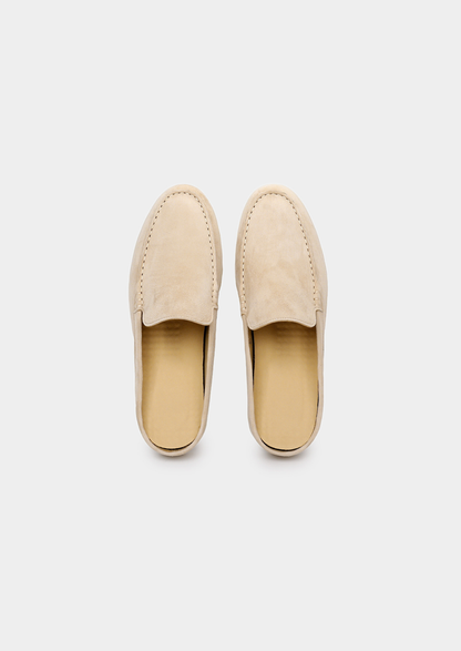 Ivory Marina Suede Slipper | Arventti
