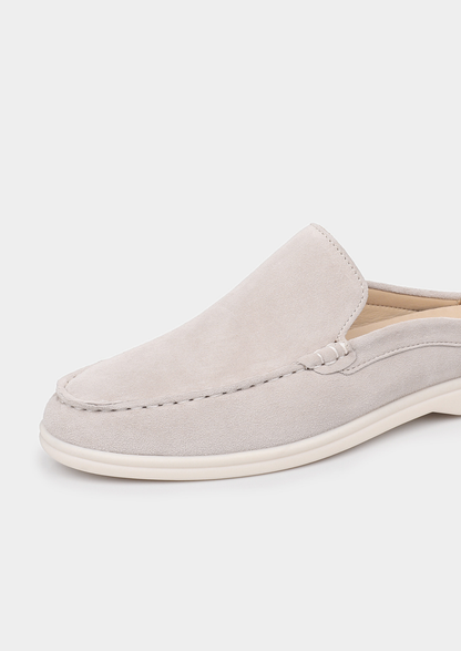 Light Gray Marina Suede Slipper | Arventti