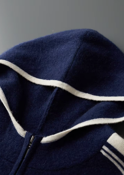 Pure Extra-Fine Merino Wool Navy Blue Damien Set | Arventti