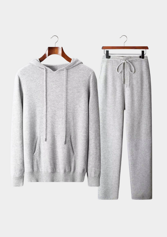 Pure Extra-Fine Merino Wool Light Gray Savro Set | Arventti