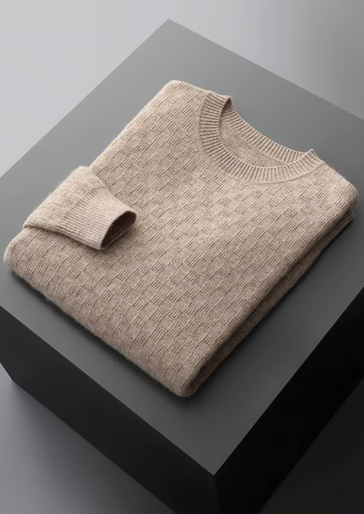Premium Cashmere Textured Crewneck | Arventti