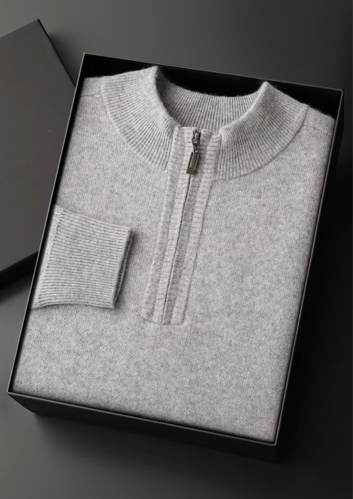 Premium Cashmere Essential Half-Zip Sweater | Arventti