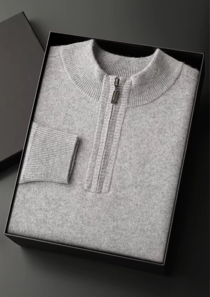 Premium Cashmere Essential Half-Zip Sweater | Arventti