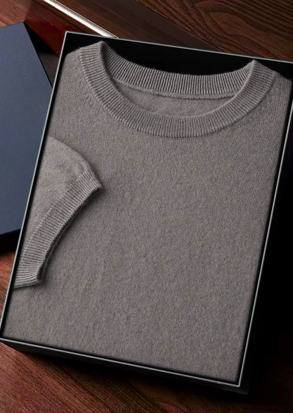 Premium Cashmere Classic Crewneck T-Shirt - Ashen Truffle | Arventti