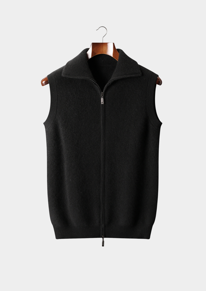 Pure Cashmere Black Body Warmer Vest | Arventti