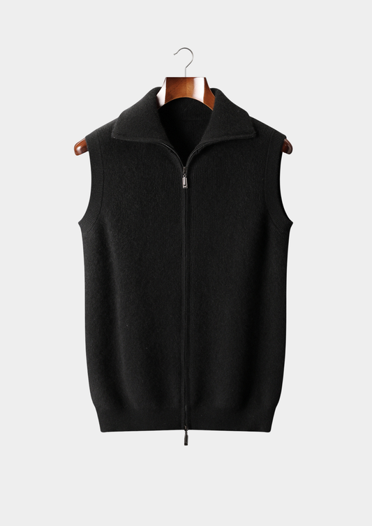 Pure Cashmere Black Body Warmer Vest | Arventti
