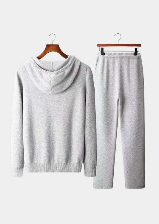 Pure Extra-Fine Merino Wool Light Gray Savro Set | Arventti