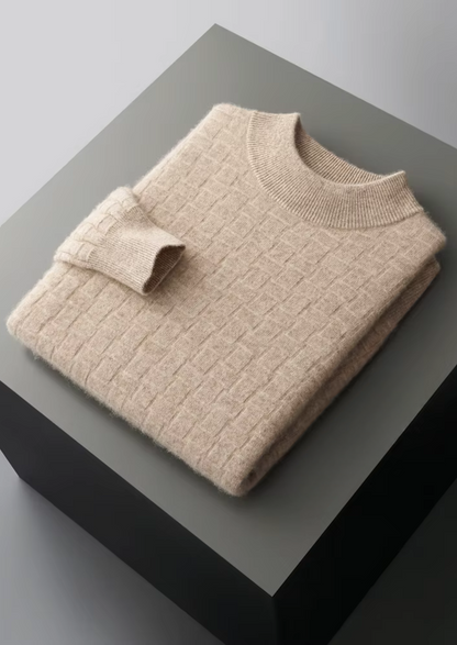 Pure Extra-Fine Merino Wool Textured Mockneck | Arventti