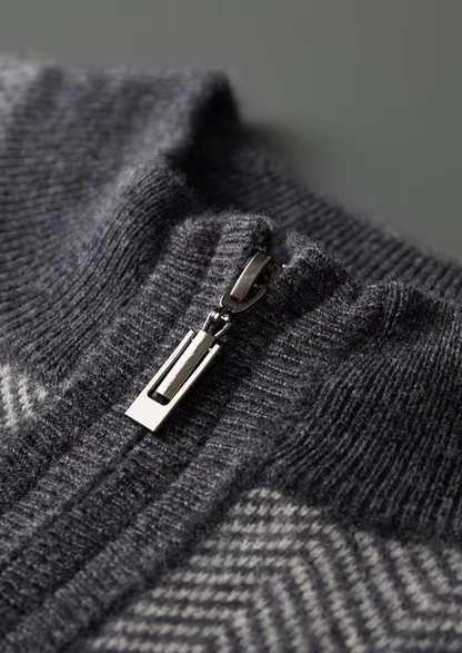 Pure Extra-Fine Merino Wool Gray Herringbone Set | Arventti