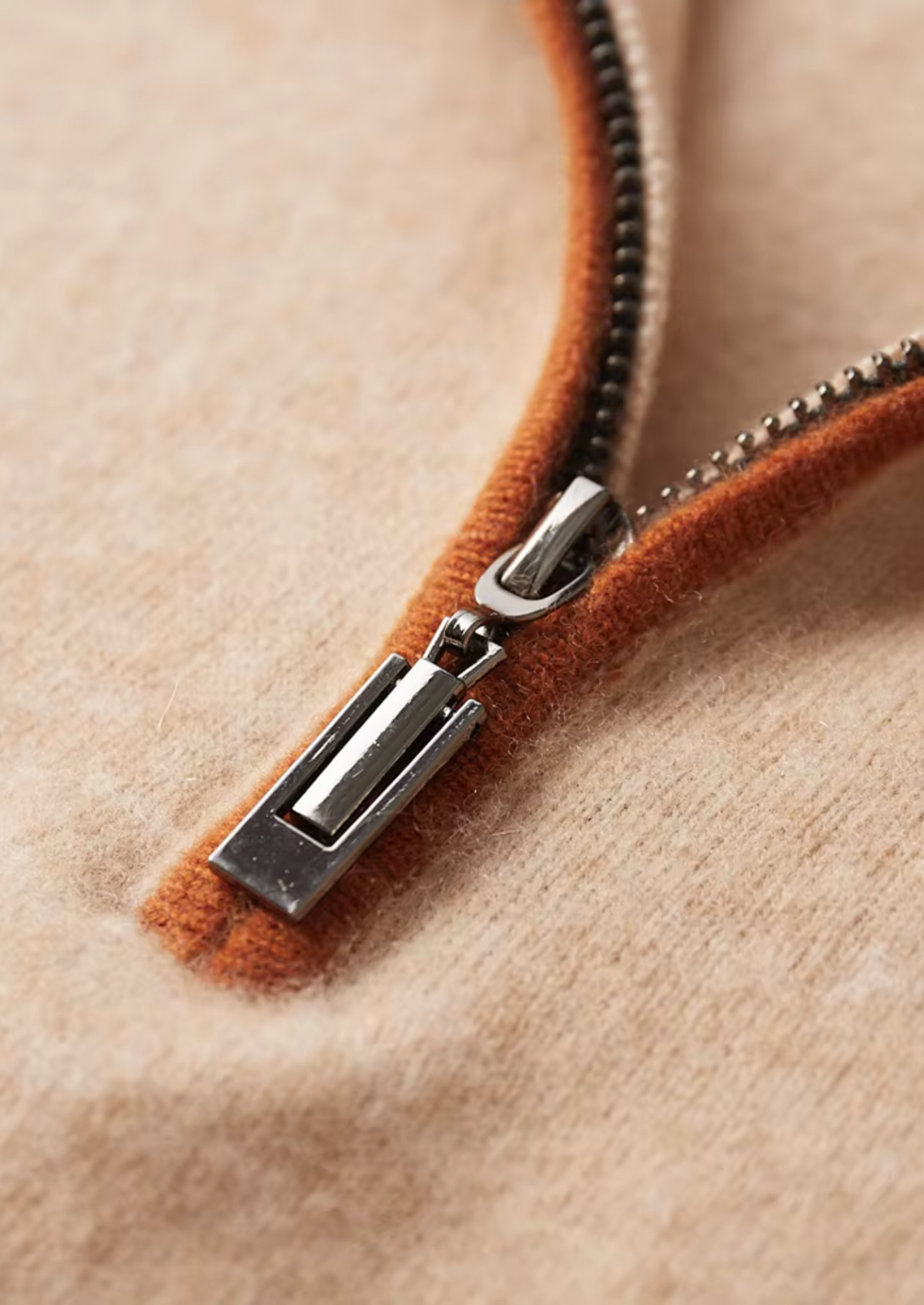 Premium Cashmere Two Tone Zipper Polo | Arventti