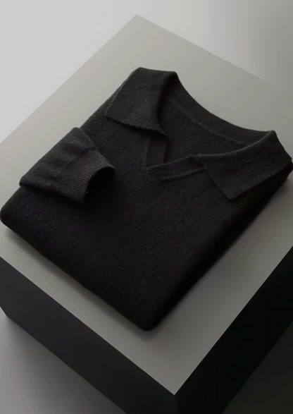 Pure Extra-Fine Merino Wool Ribbed Buttonless Polo | Arventti