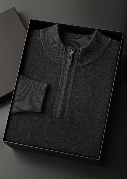 Premium Cashmere Essential Half-Zip Sweater | Arventti
