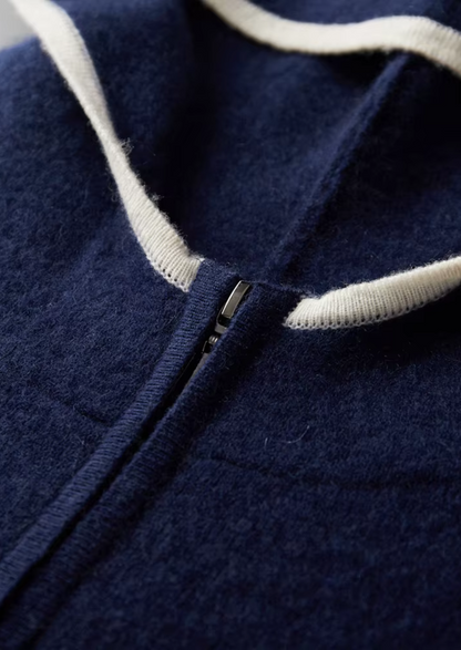 Pure Extra-Fine Merino Wool Navy Blue Damien Set | Arventti