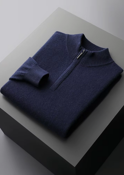 Pure Extra-Fine Merino Wool Half Zip Sweater | Arventti