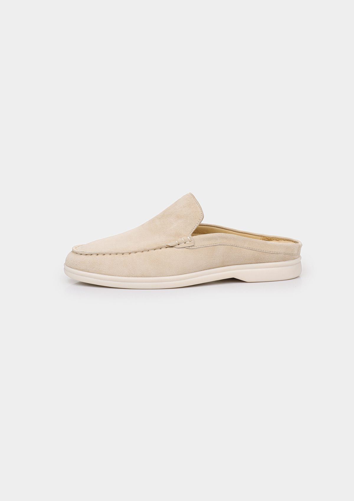 Ivory Marina Suede Slipper | Arventti